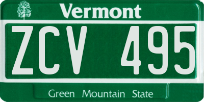 VT license plate ZCV495