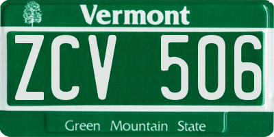 VT license plate ZCV506