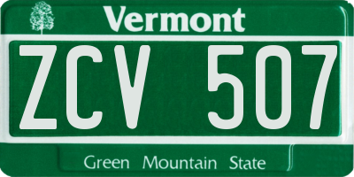 VT license plate ZCV507