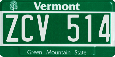 VT license plate ZCV514