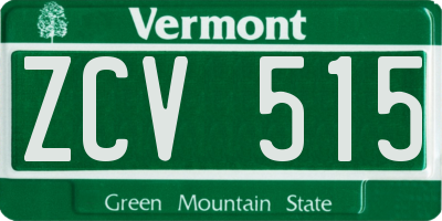 VT license plate ZCV515