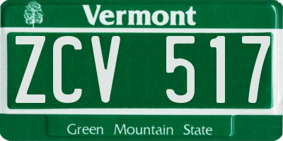 VT license plate ZCV517