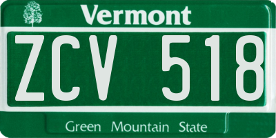 VT license plate ZCV518