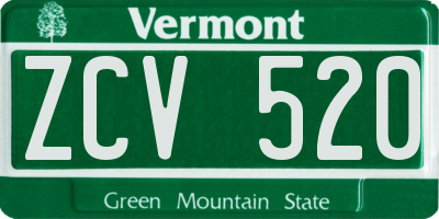 VT license plate ZCV520