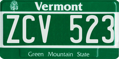 VT license plate ZCV523