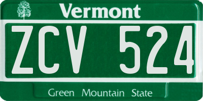VT license plate ZCV524