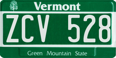 VT license plate ZCV528