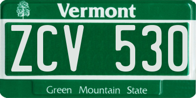 VT license plate ZCV530