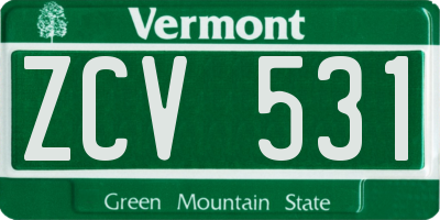 VT license plate ZCV531