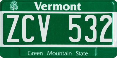 VT license plate ZCV532