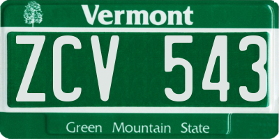 VT license plate ZCV543