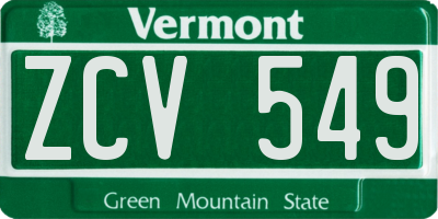 VT license plate ZCV549