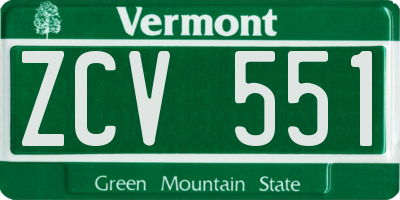 VT license plate ZCV551