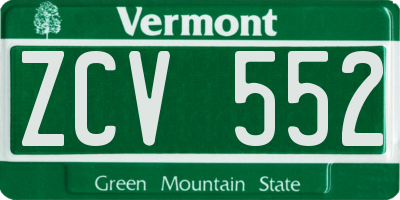 VT license plate ZCV552