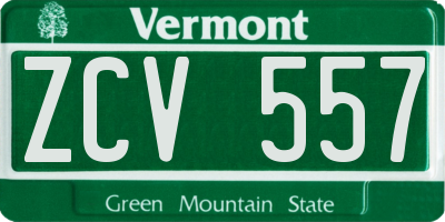 VT license plate ZCV557