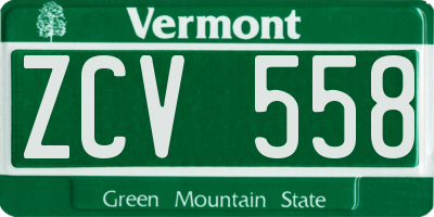 VT license plate ZCV558