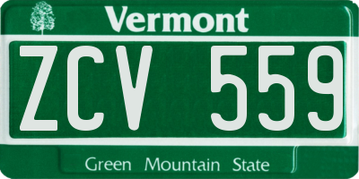 VT license plate ZCV559