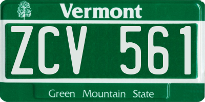 VT license plate ZCV561