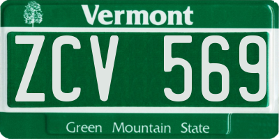 VT license plate ZCV569