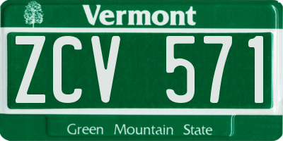 VT license plate ZCV571