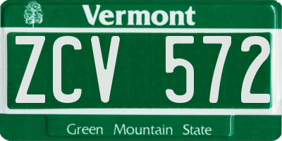 VT license plate ZCV572