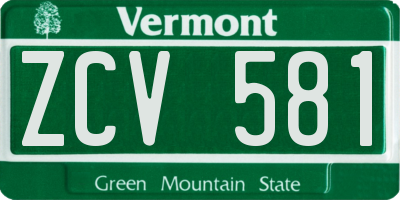 VT license plate ZCV581