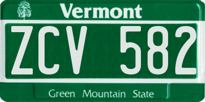 VT license plate ZCV582