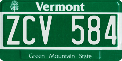 VT license plate ZCV584