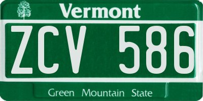 VT license plate ZCV586