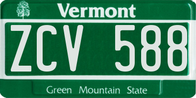 VT license plate ZCV588