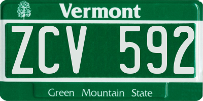 VT license plate ZCV592