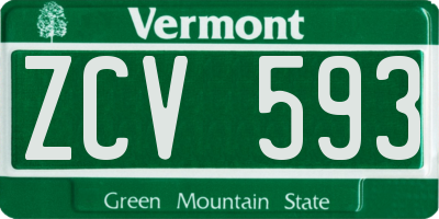 VT license plate ZCV593