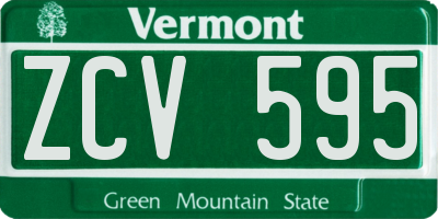 VT license plate ZCV595