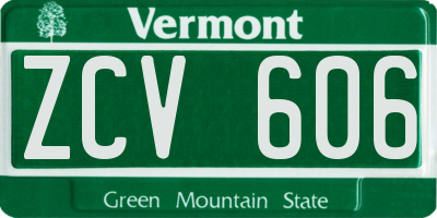 VT license plate ZCV606