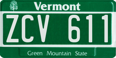 VT license plate ZCV611