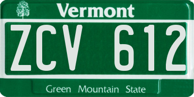 VT license plate ZCV612