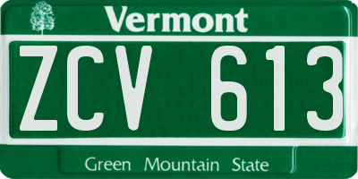 VT license plate ZCV613