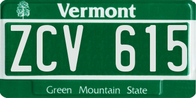 VT license plate ZCV615