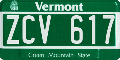VT license plate ZCV617