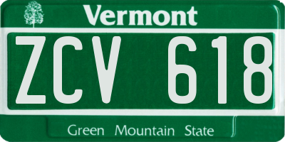 VT license plate ZCV618