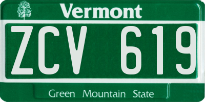 VT license plate ZCV619