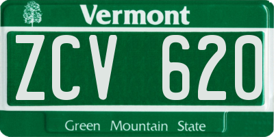 VT license plate ZCV620