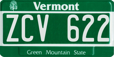VT license plate ZCV622