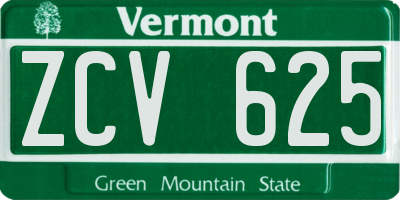 VT license plate ZCV625