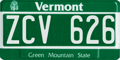 VT license plate ZCV626