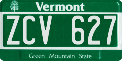 VT license plate ZCV627