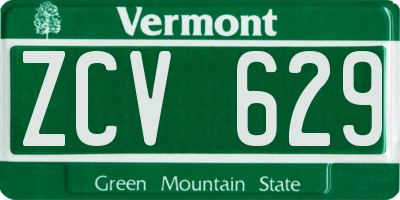 VT license plate ZCV629