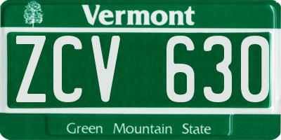 VT license plate ZCV630
