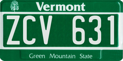 VT license plate ZCV631