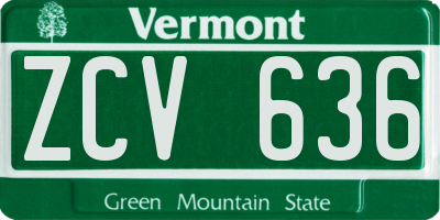 VT license plate ZCV636